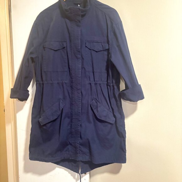 GAP NAVY LONG UTILITY FIELD JACKET WOMEN COAT SIZE Medium - Picture 2 of 16